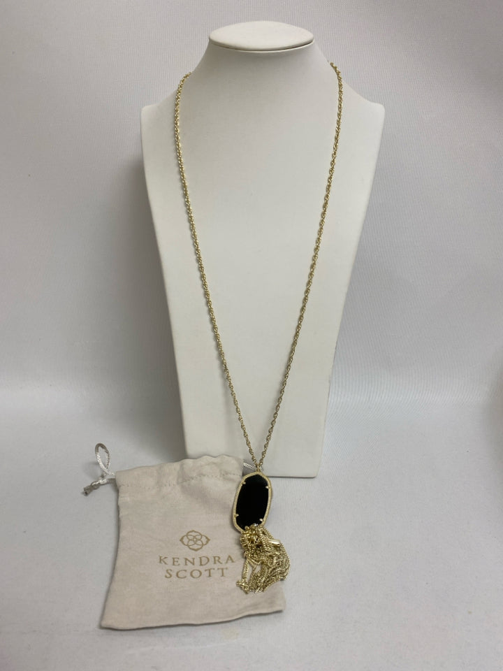Kendra Scott Gold Color Black Jeweled Necklace