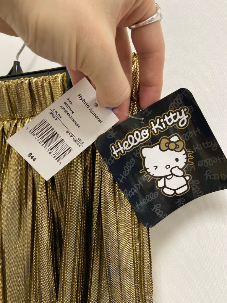 NWT Hello Kitty Size M Gold Pleated Ladies Skirt