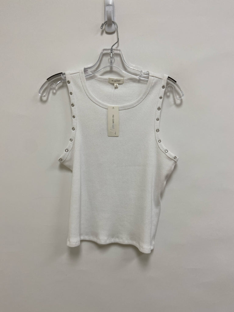 NWT no comment Size L White Sleeveless Ladies Top