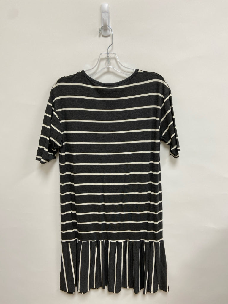 NWT Size L Dark Gray White Striped Ladies Dress