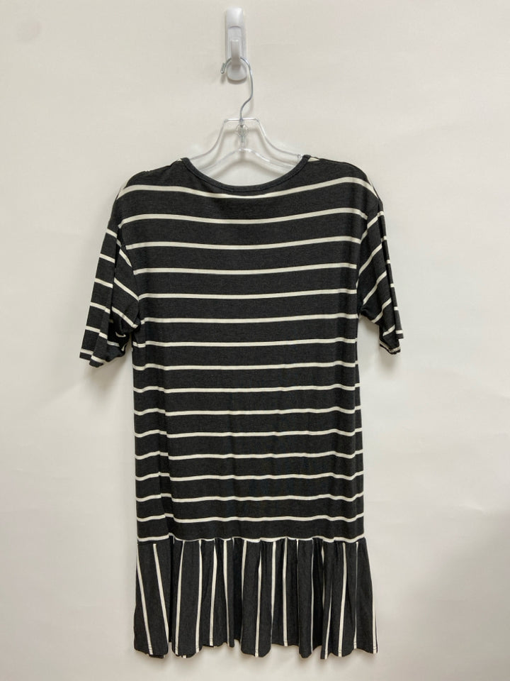 NWT Size L Dark Gray White Striped Ladies Dress