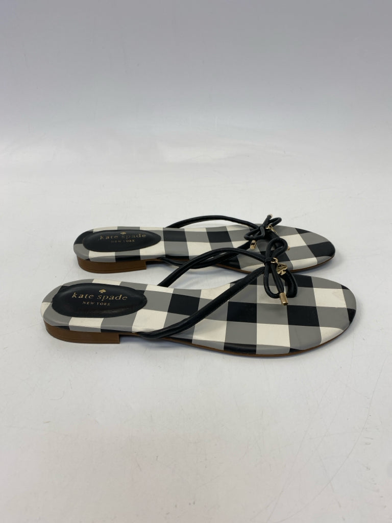 Kate Spade  Size 9.5 Black White Checkered Sandals