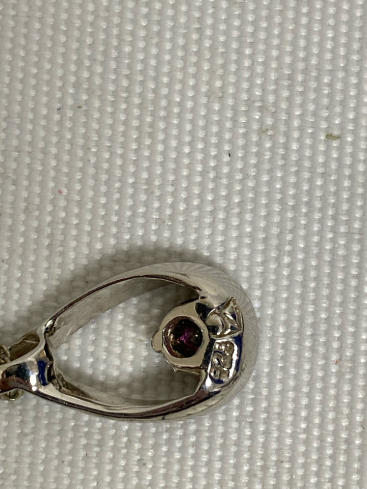 Silver Purple Teardrop Necklace