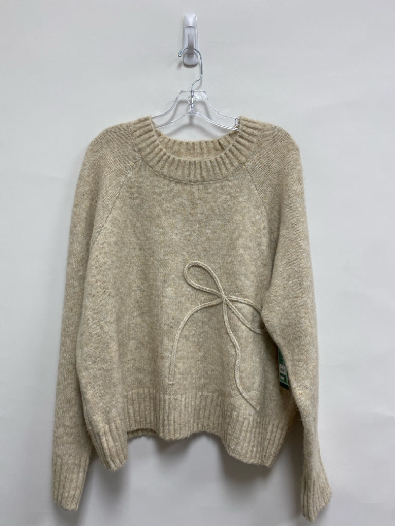 NWT terra &amp; sky  SIZE  1X Oatmeal Bows Plus Size Sweater