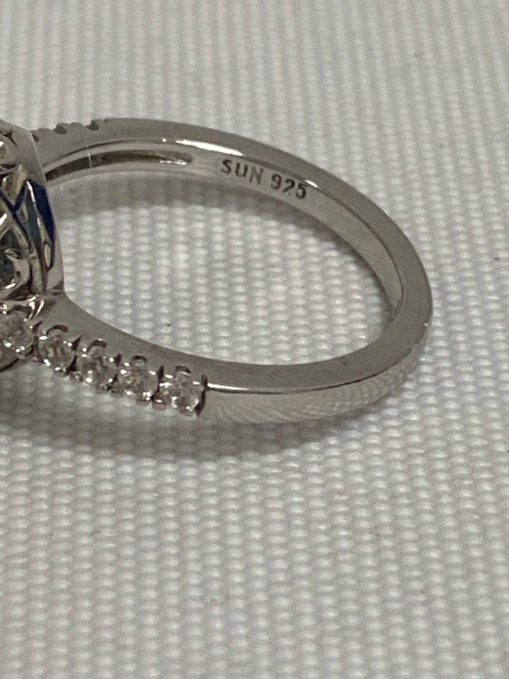 Blue Silver Jeweled Ring
