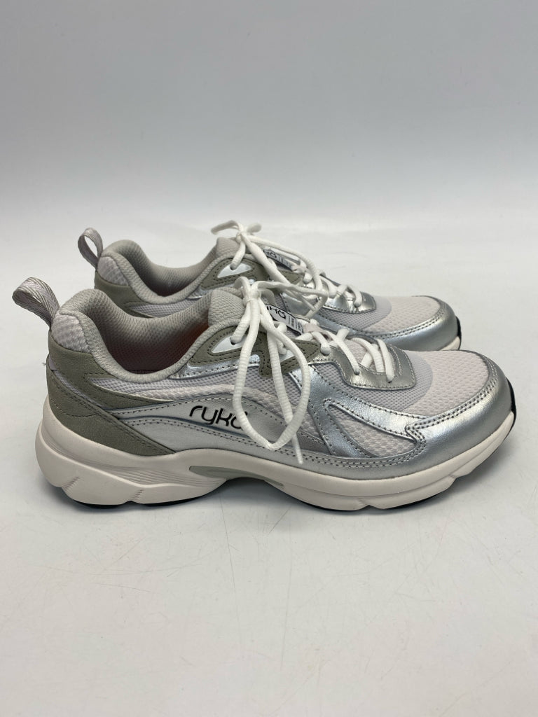 Ryka  Size 8 Silver/White Lace-up Sneakers