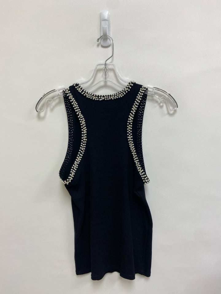 NWT Size L Black Pearls Tank Ladies Top