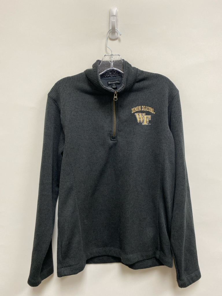 Champion Size S Charcoal Ribbed Quarter Zip Ladies Pullover