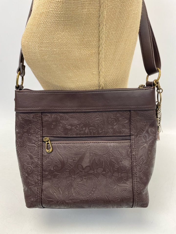 Sak Dark Brown Embossed Crossbody