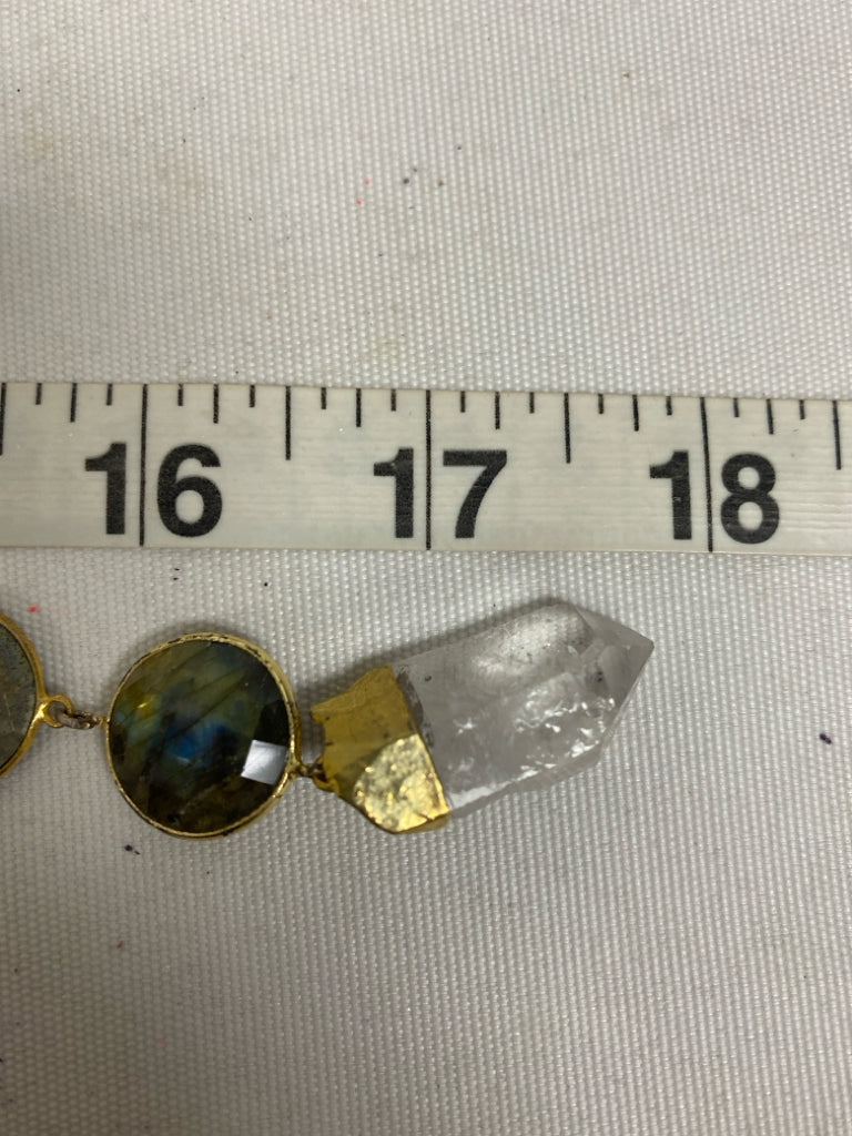 Gold Iridescent Crystal Necklace