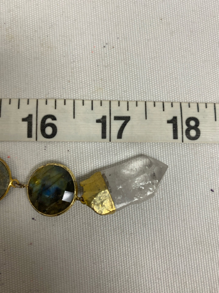 Gold Iridescent Crystal Necklace