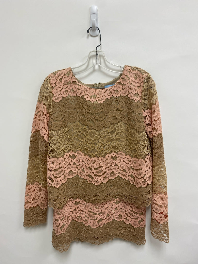 Antonio Melani Size 4 Tan Pink Floral Lace Ladies 2pc Skirt