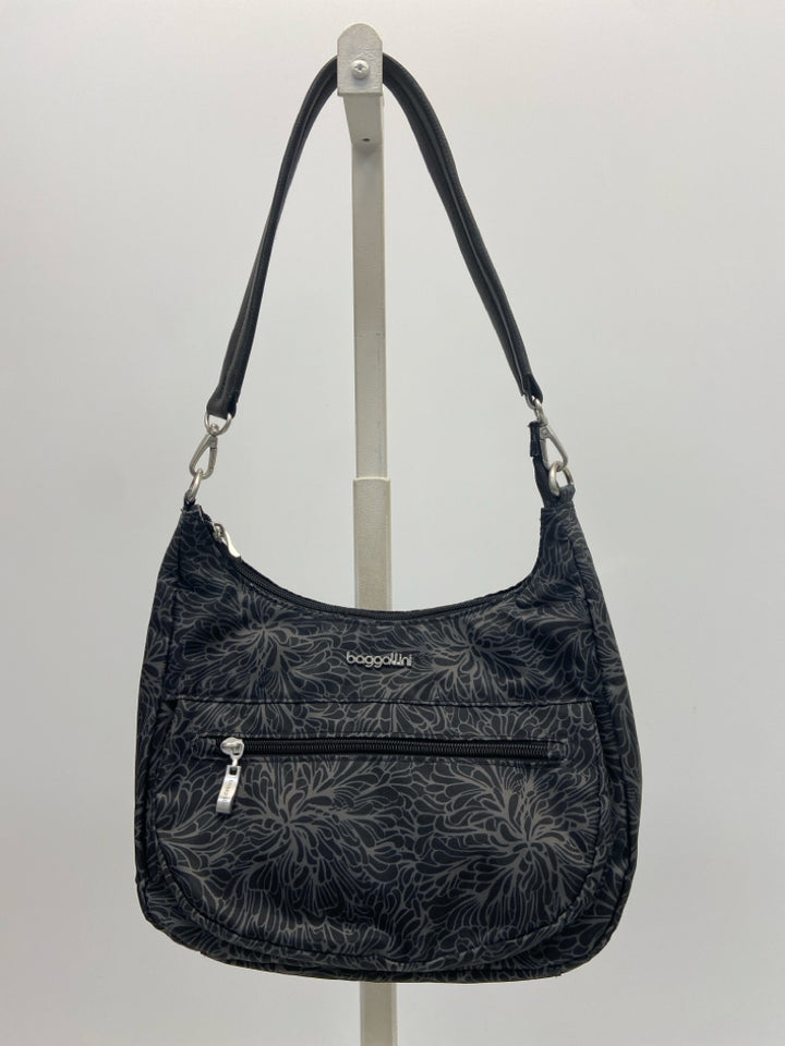 Baggallini Black Gray Nylon Handbag