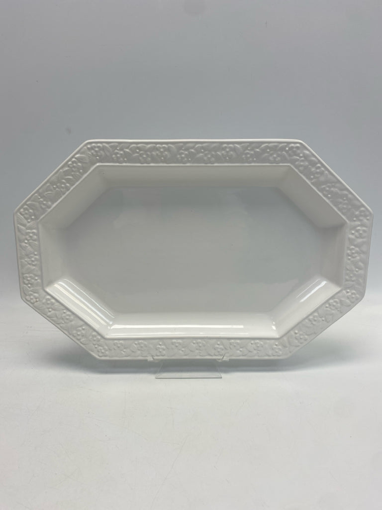 White Flowers Ceramic Serving Piece