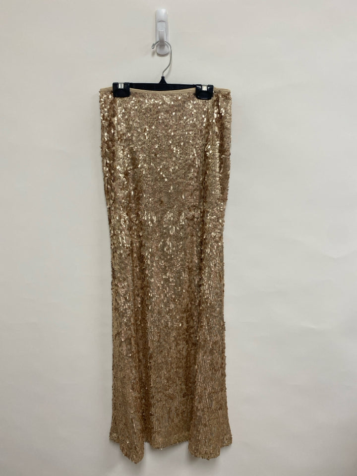 Size M Beige Iridescent Sequins Maxi Ladies Skirt
