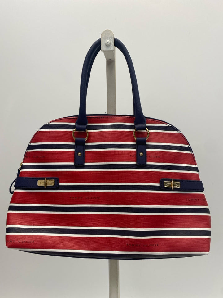 Tommy Hilfiger Red Navy Stripe(s) Handbag