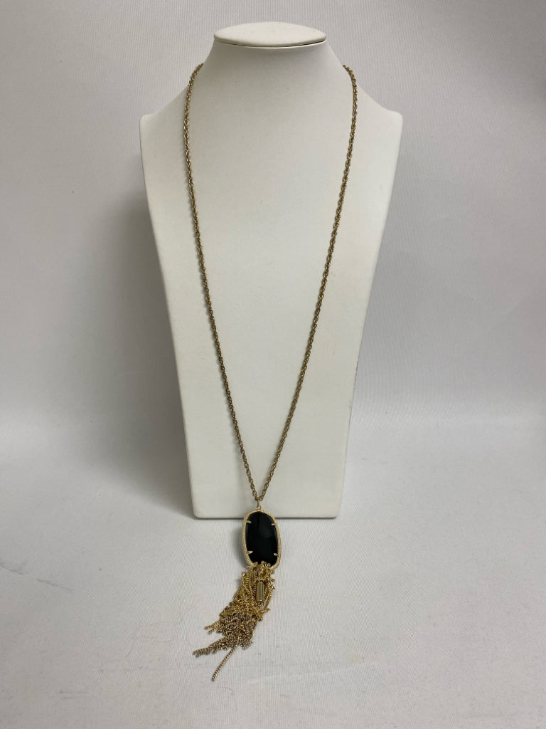 Kendra Scott Black/Gold Blue/Green Jeweled Necklace