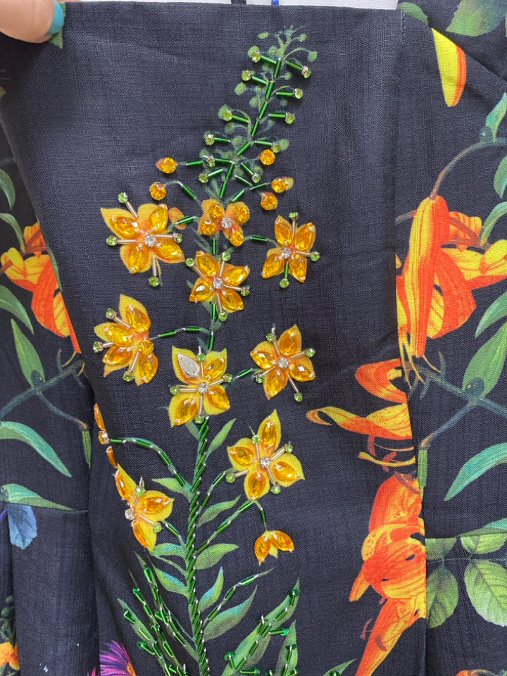 NWT Size M Black Green/Multi Flowers Sleeveless Ladies Dress