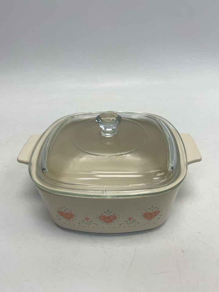 Corningware Cream Hearts Bakeware