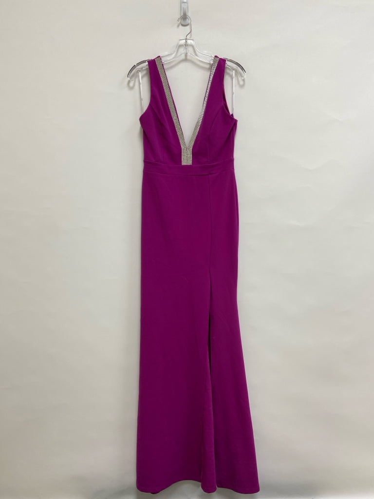 NWT LuLus Size L Magenta Rhinestone Maxi Ladies Formal Dress