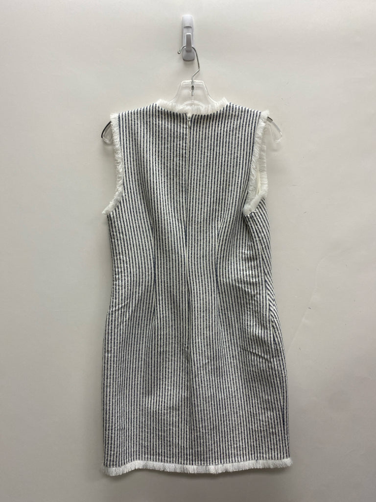 Charles Henry Size S White/Navy Stripes Sleeveless Ladies Dress