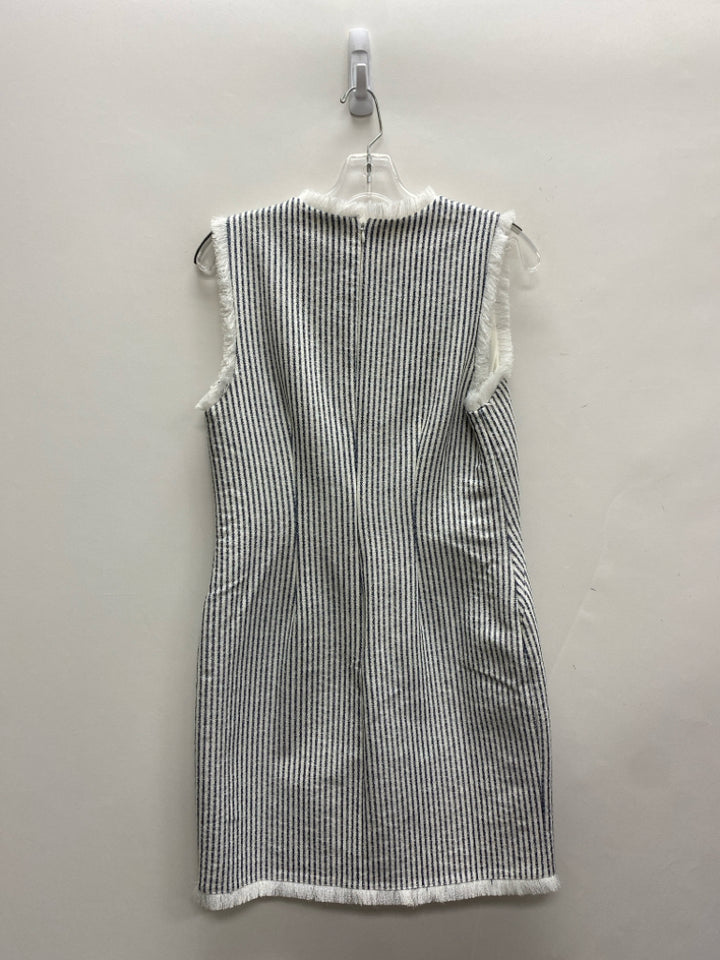 Charles Henry Size S White/Navy Stripes Sleeveless Ladies Dress