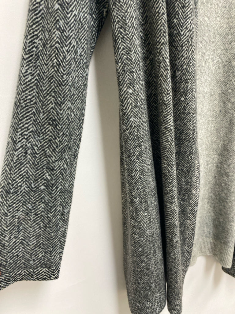 Size S Gray Black Herringbone Cashmere Ladies Sweater