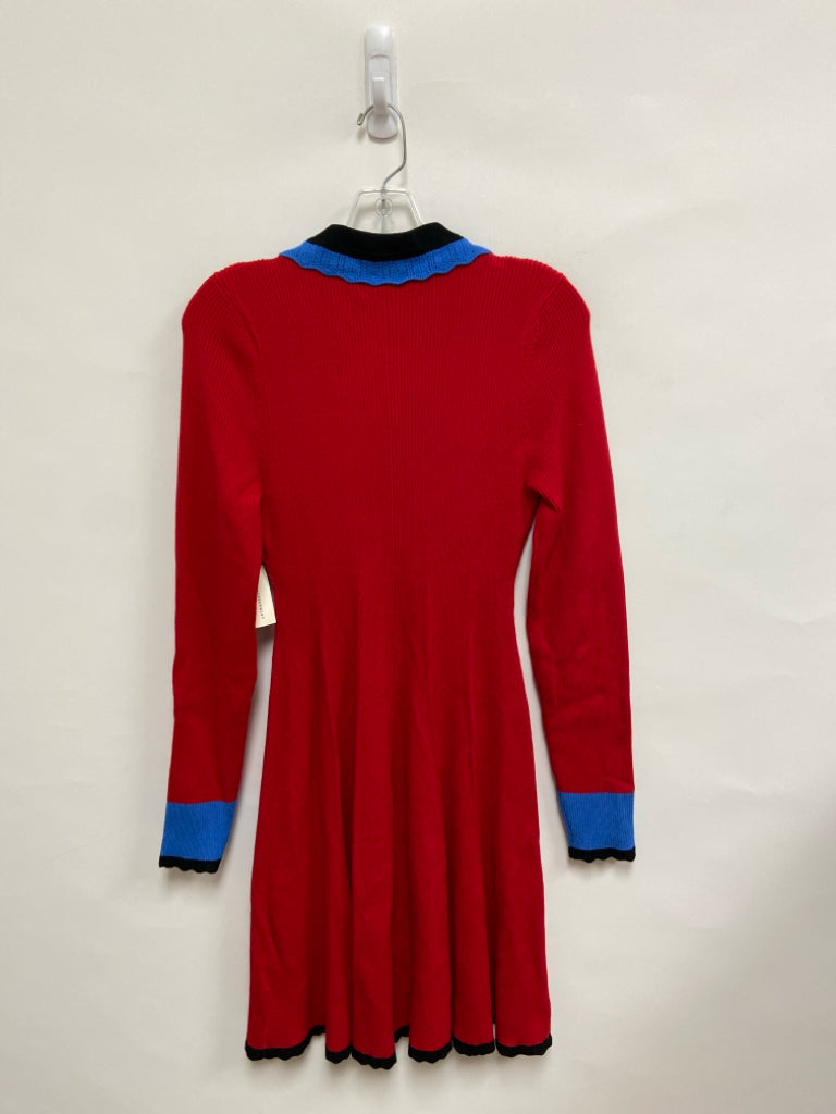 NWT Anthropologie Size L Red Blue/Black Ladies Dress