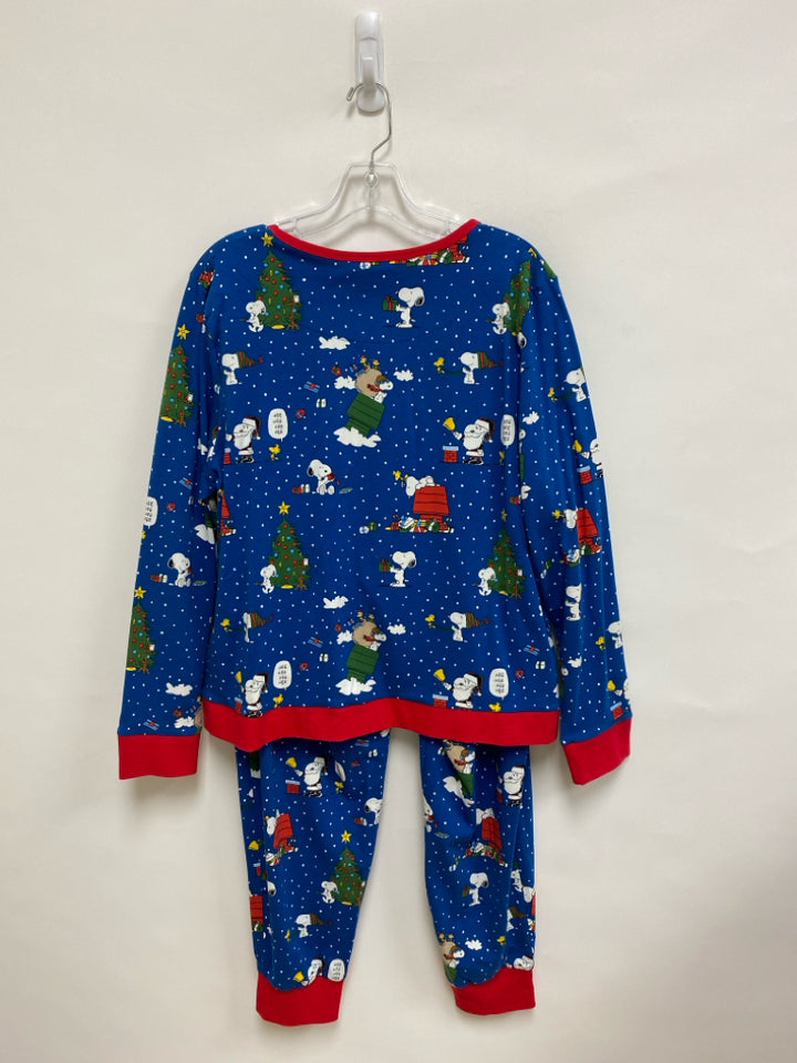NWT Bed Head Size L Blue White/Red Snoopy Ladies 2pc Pajamas