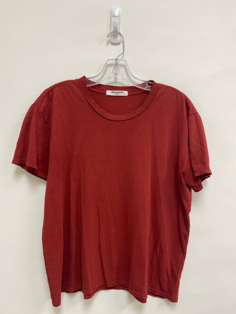 perfectwhitetee Size L Brick Short Sleeve Tee Ladies Top