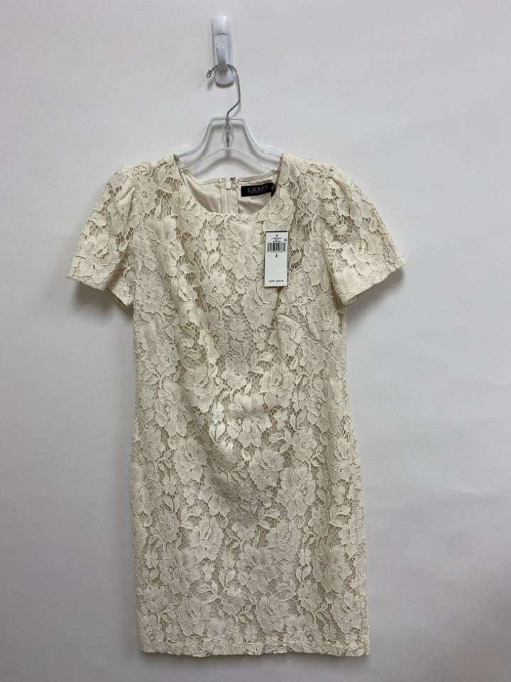 NWT Lauren Ralph Lauren Size 6 White Flowers Lace Ladies Dress