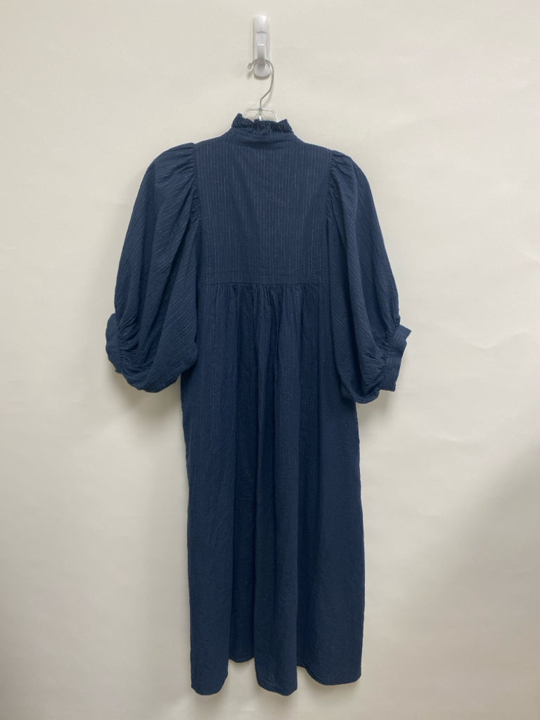 Never a Wallflower Size M Navy Gold Cotton Ladies Dress