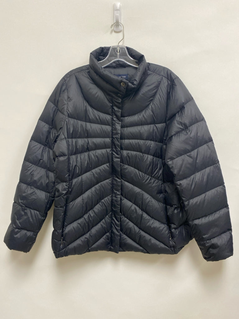 Lands End Size 1X Black Puffer Plus Size Jacket