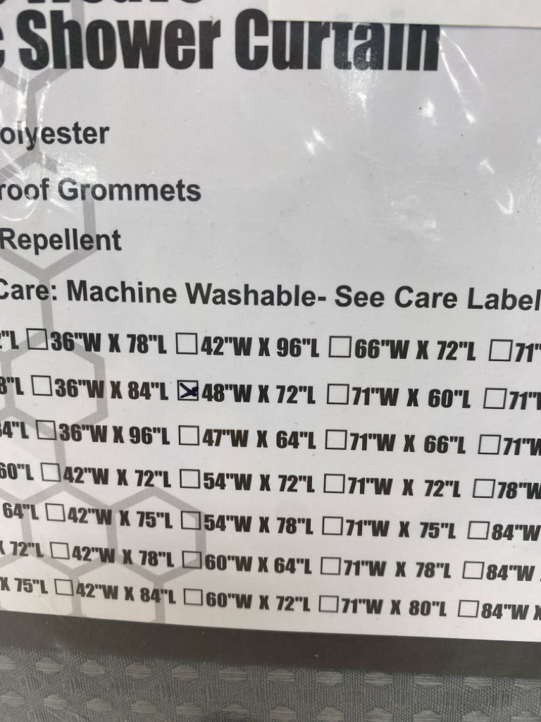 NEW/PKG Gray Waffle Shower Curtain