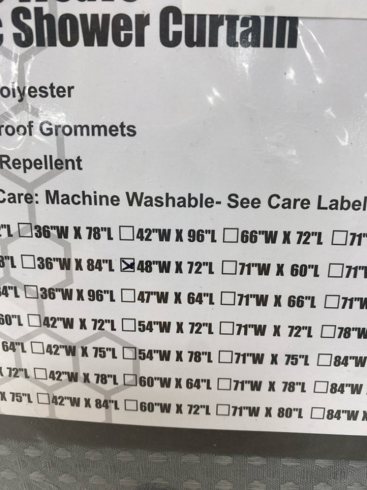 NEW/PKG Gray Waffle Shower Curtain
