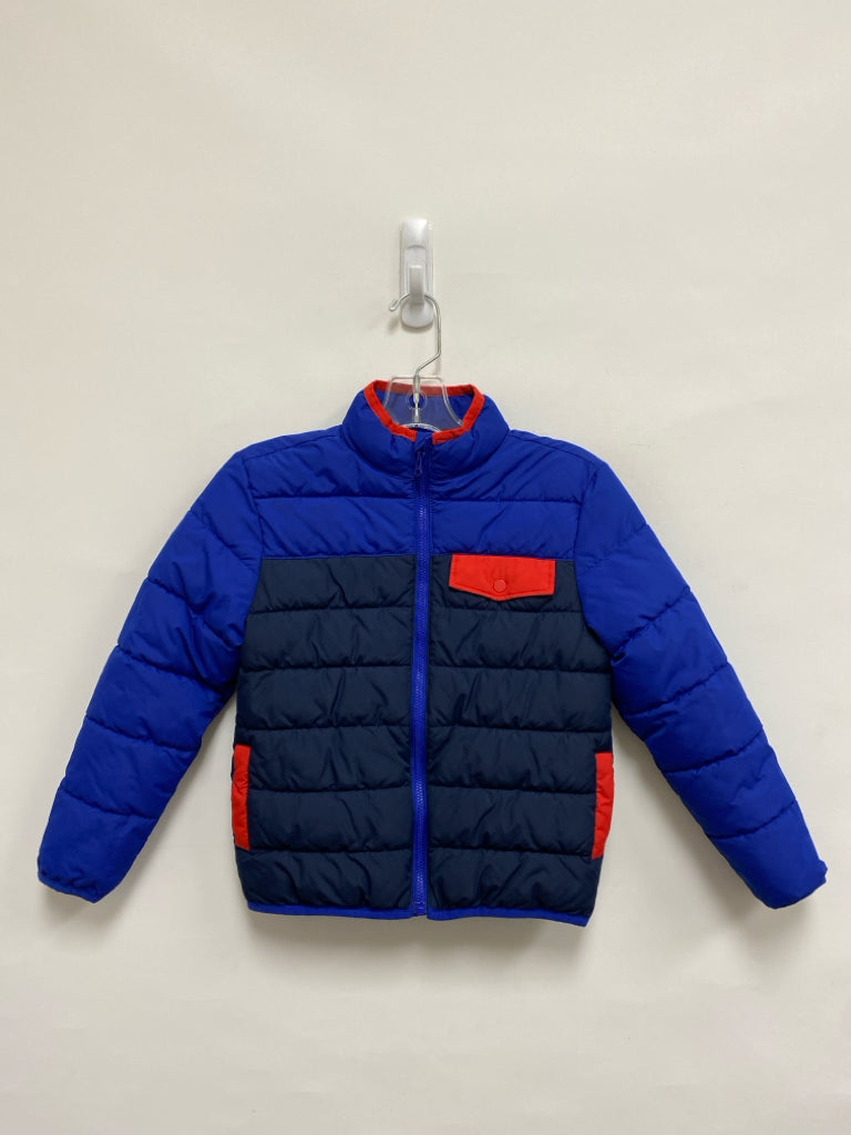 Janie and Jack SIZE 5/6 Blue Orange Trimmed Puffer Boy&