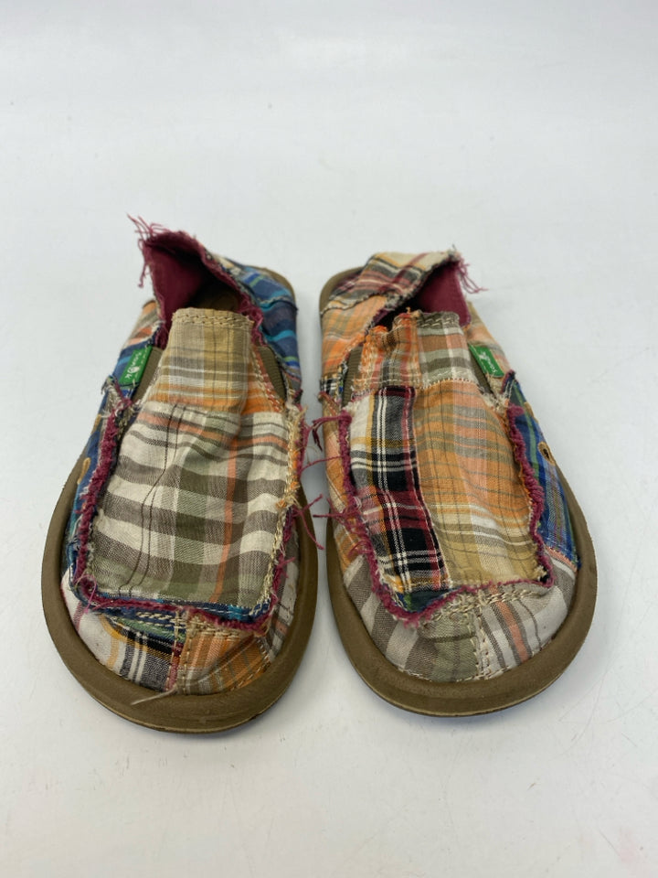 Sanuk SIZE 2 Multi-Color Plaid Fabric Boy&