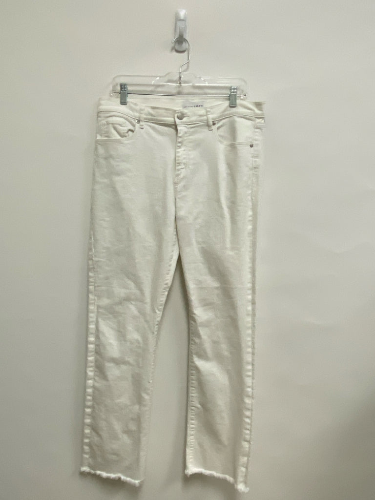 LOFT Size 12 White Fringe Ladies Jeans