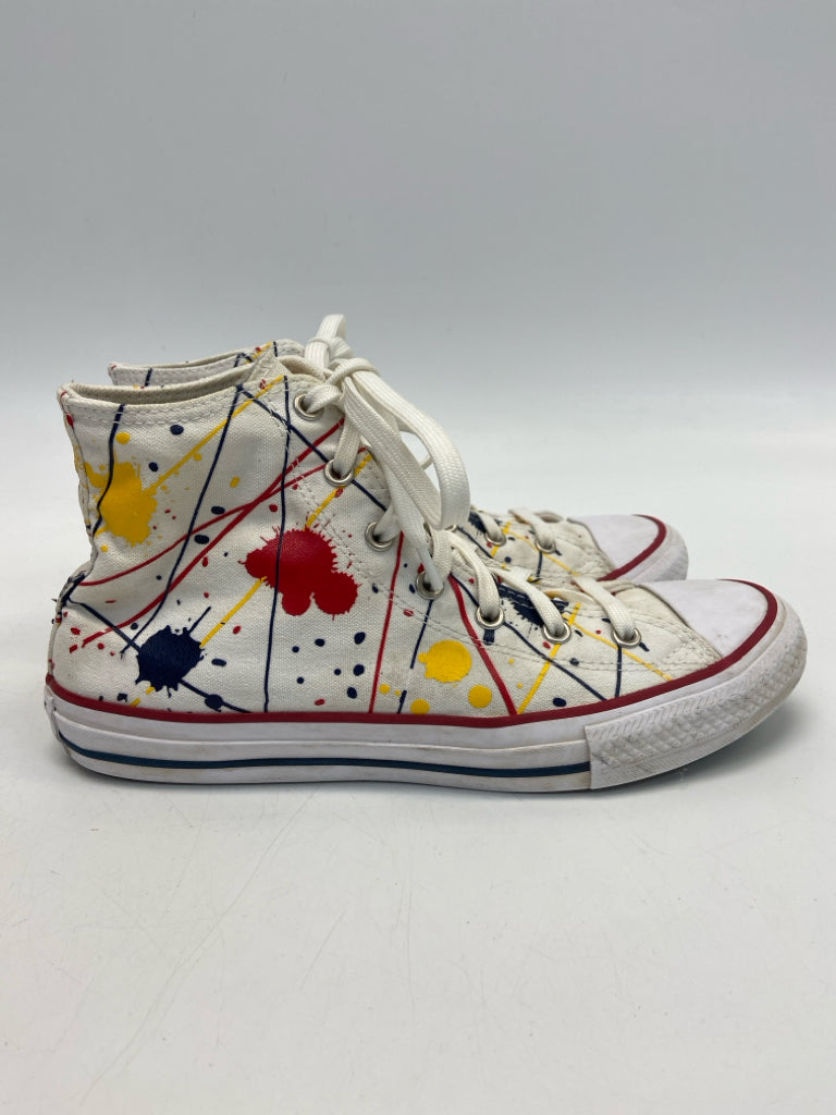 Converse  Size 6 White Multi-Color Splatter Sneakers