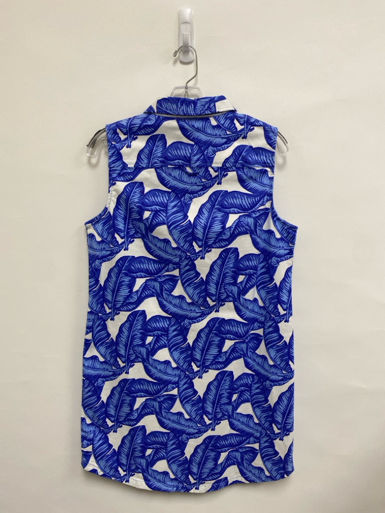 NWT Vineyard Vines Size 6 Blue White Leaves Sleeveless Ladies Dress