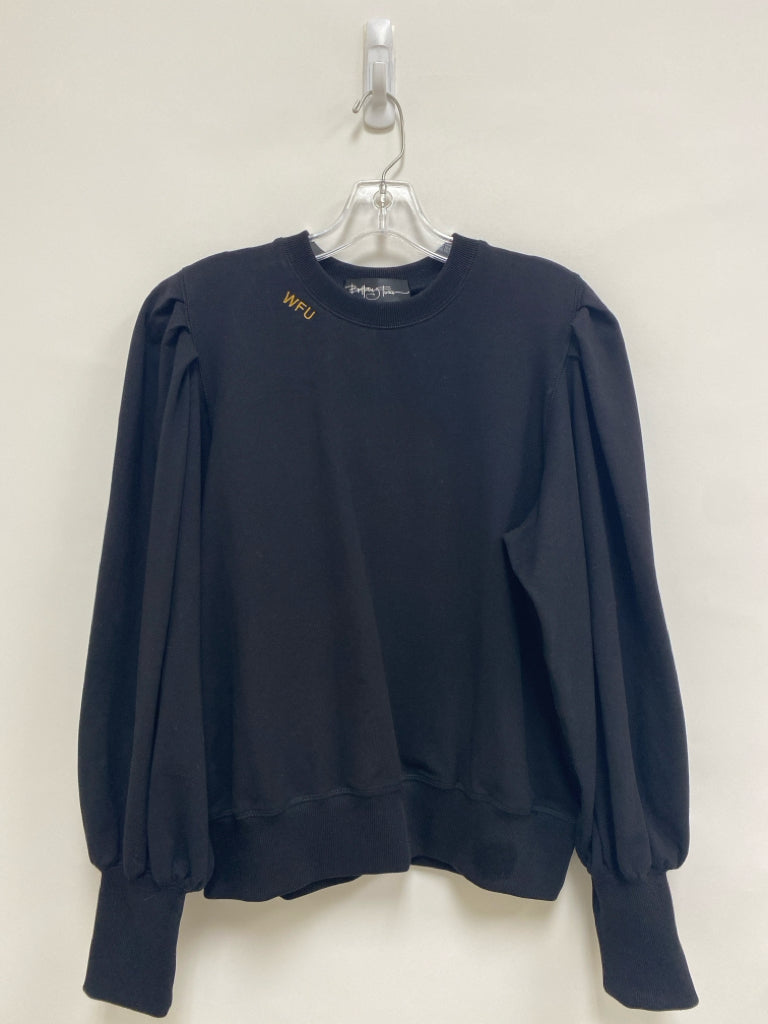 Brittany Fuson Size L Black Embroidered Puff Sleeve Ladies Sweatshirt