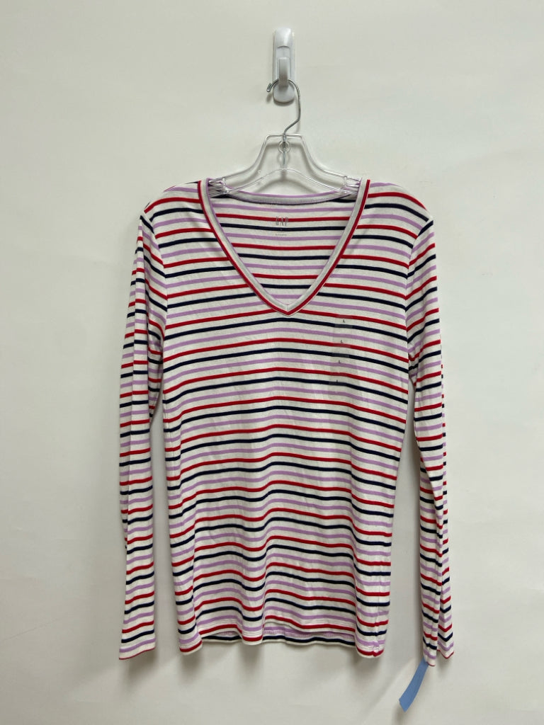 NWT Gap Size L White/Red Purple/Navy Striped Ladies Top