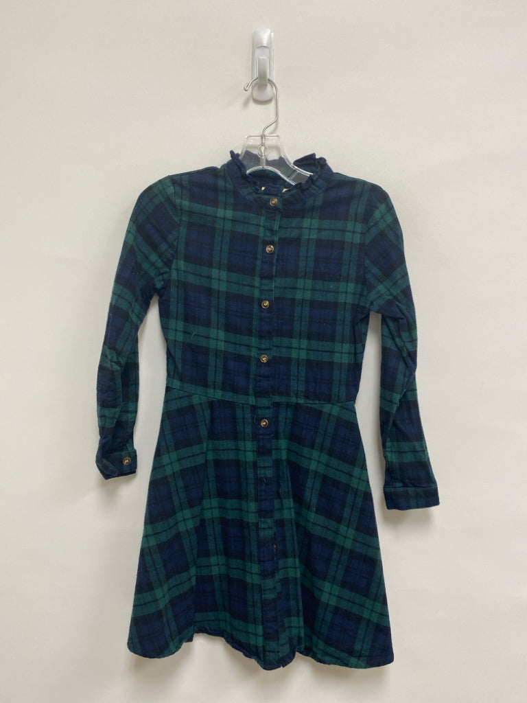 Kiel James Patrick SIZE 8 Green/Navy Plaid Long Sleeve Flannel Girl&