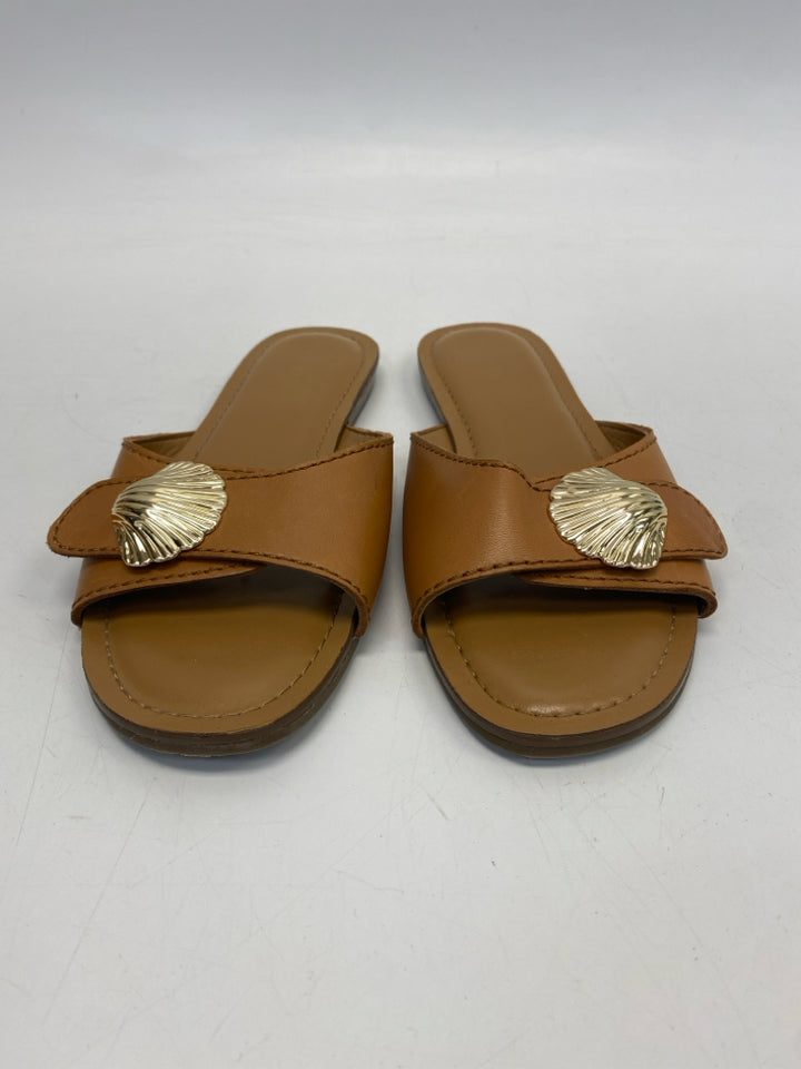 Talbots  Size 6.5 Brown Gold Shell(s) Sandals