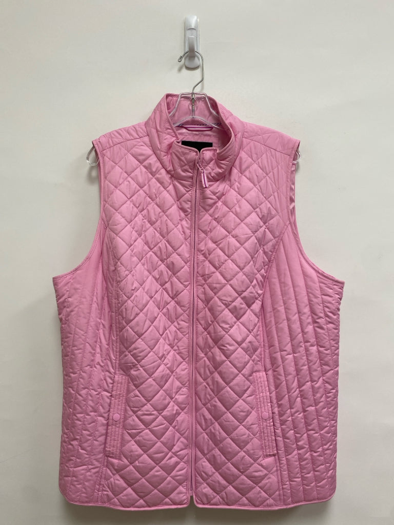 Talbots Size 2X Pink Quilted Plus Size Vest