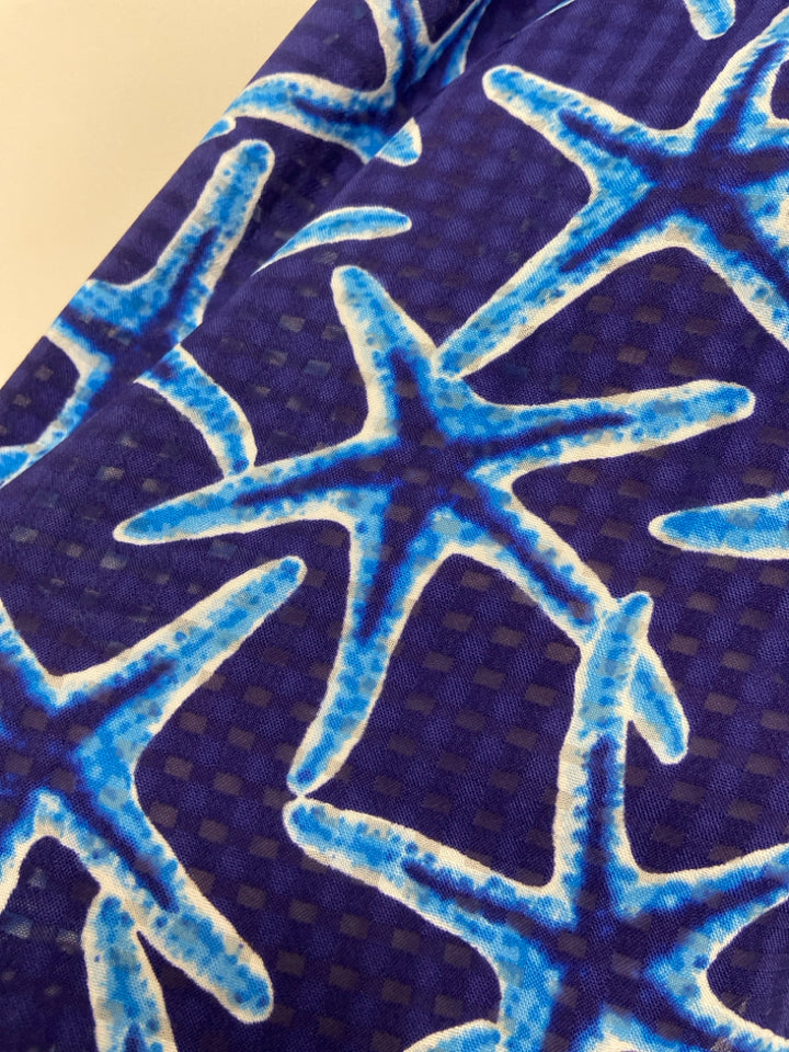 NWT Crown &amp; Ivy Size M Dark Blue Blue/White Starfish Sleeveless Ladies Dress
