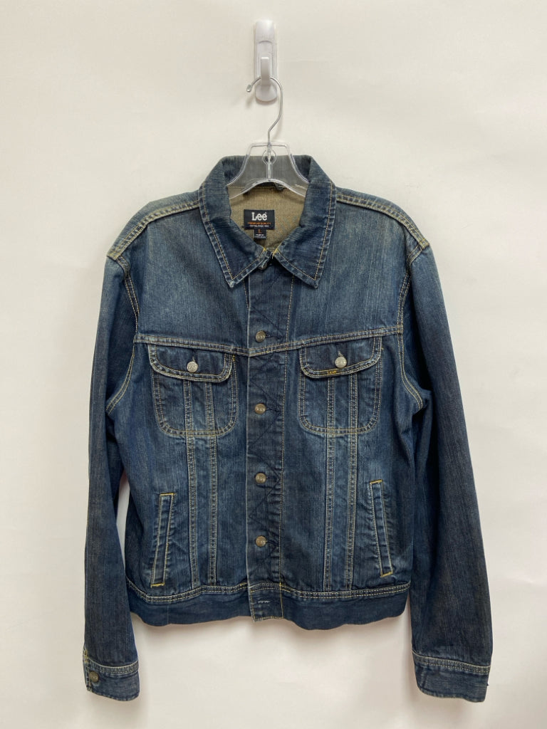 Lee Size L Blue Button Up Denim Men&