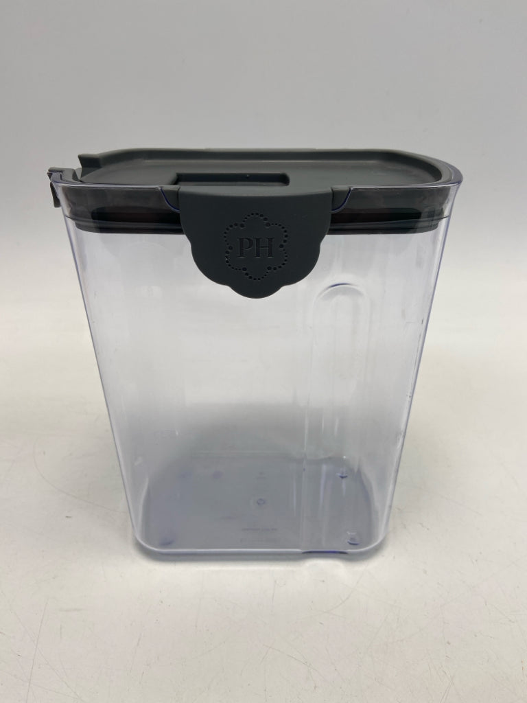 Princess House Clear Dark Gray Storage Container