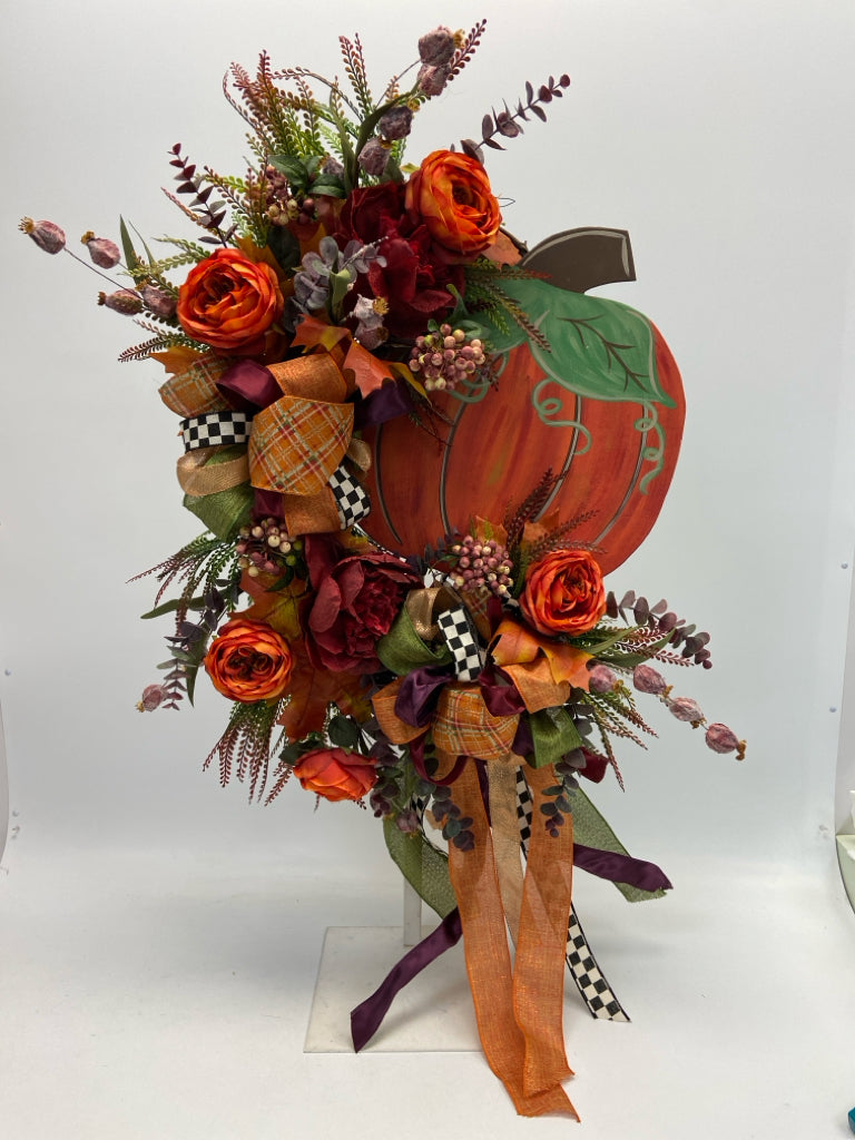 Orange Burgundy/Multi Fall Wreath
