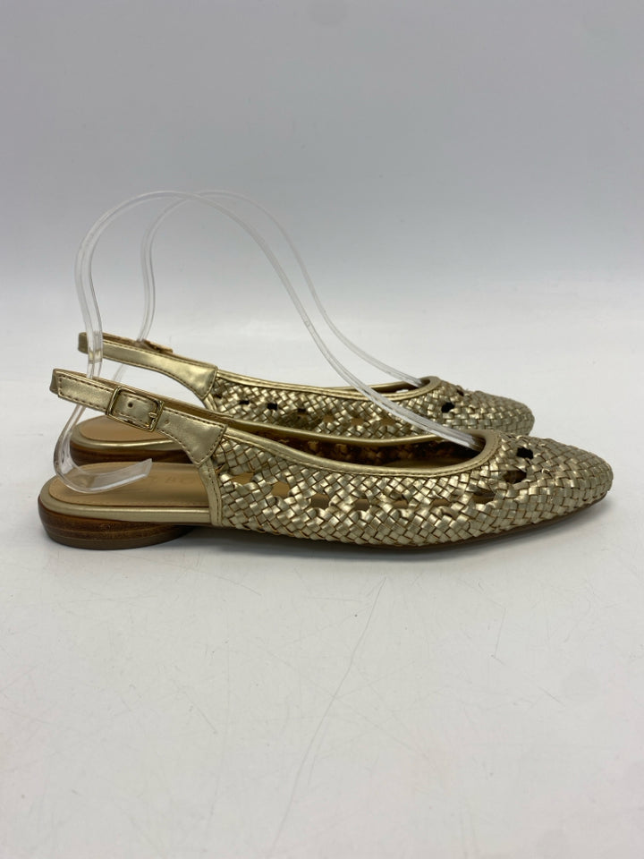 NWOT Talbots  Size 8 Gold Woven Metallic Flats